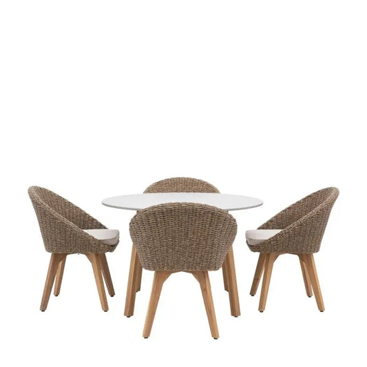 Avena 4 Seater Round Dining Set