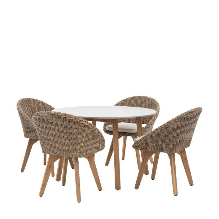 Avena 4 Seater Round Dining Set