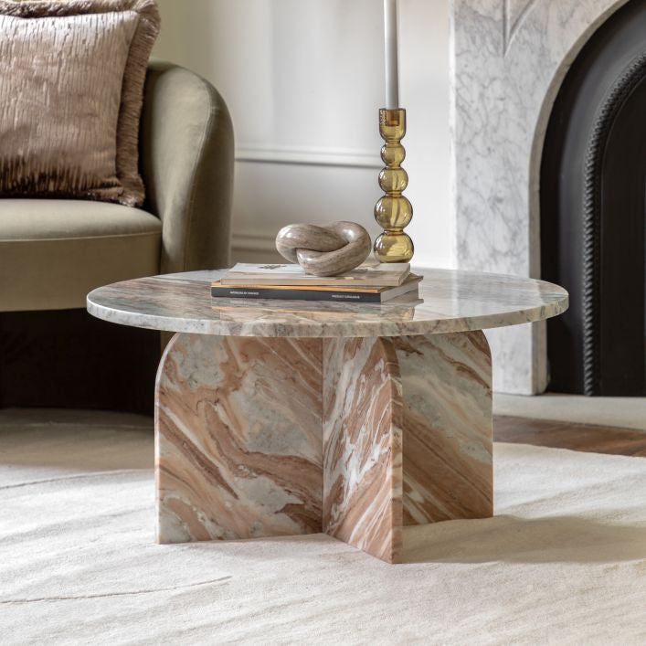 Gallery Direct - Vermont Marble Coffee Table (White)