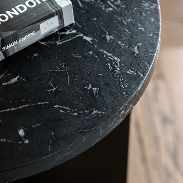 Amalfi Marble Side Table (black)
