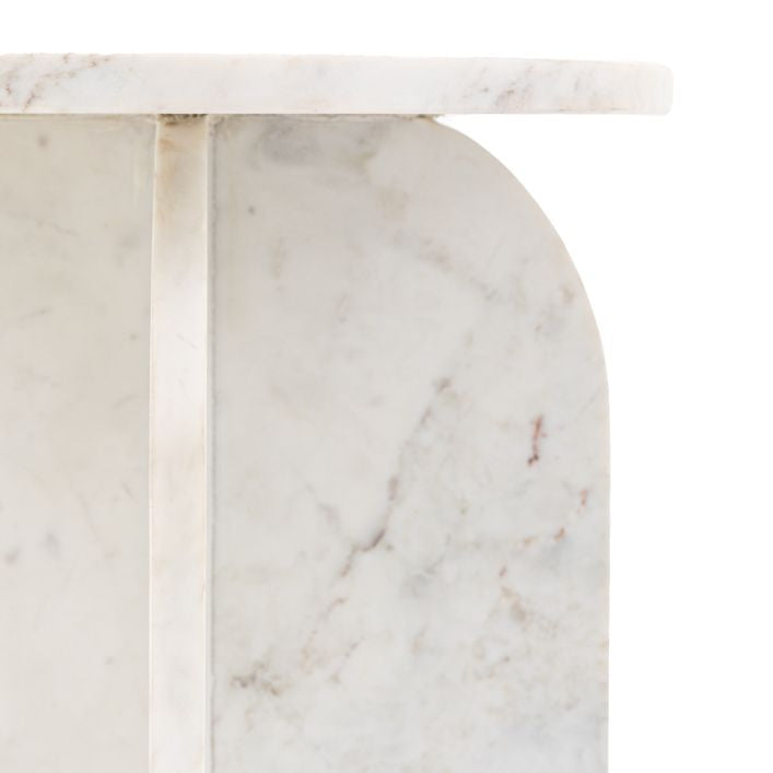 Amalfi Marble Side Table (White)