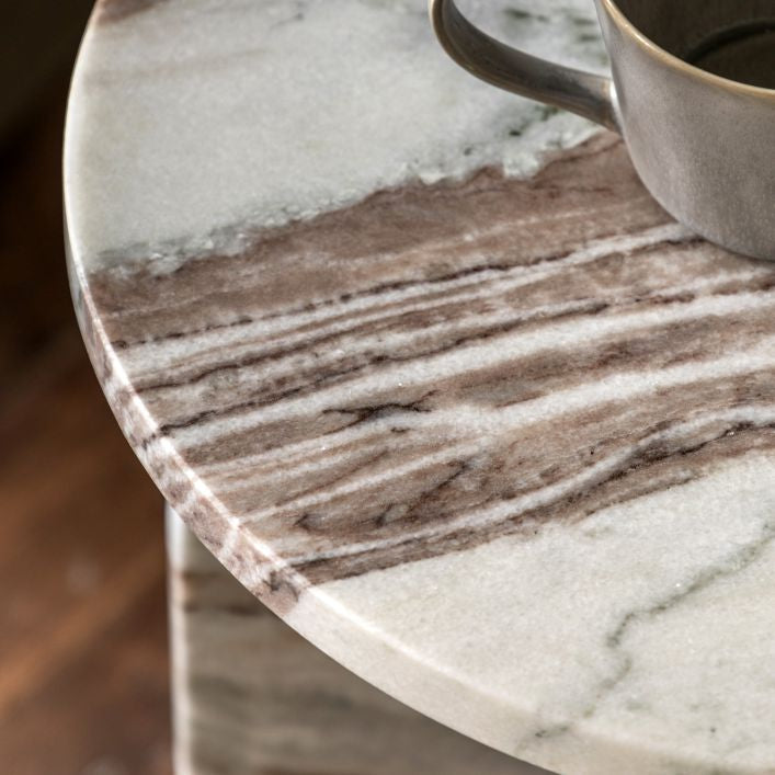 Amalfi Marble Side Table (Natural)