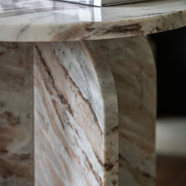 Amalfi Marble Side Table (Natural)