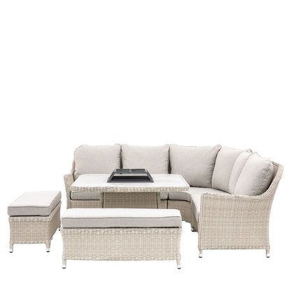 Holton Corner Square Dining Set with Fire Pit