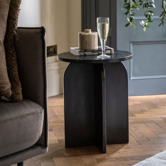 Amalfi Marble Side Table (black)