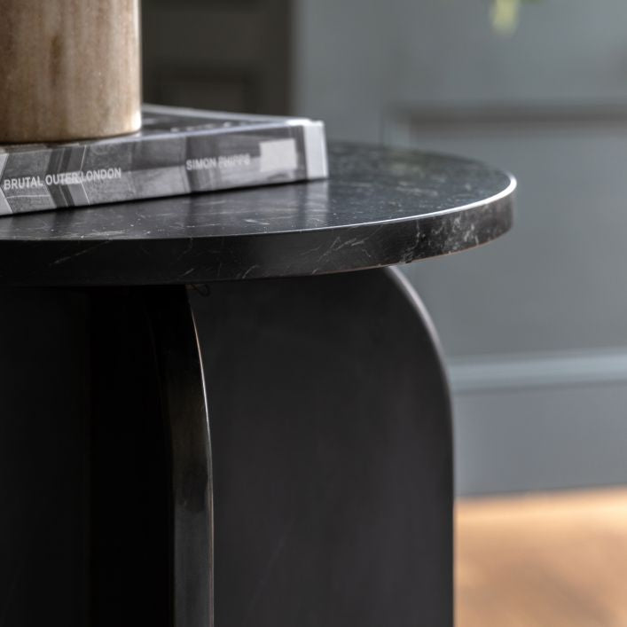 Amalfi Marble Side Table (black)