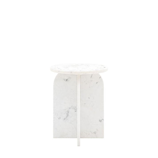 Amalfi Marble Side Table (White)
