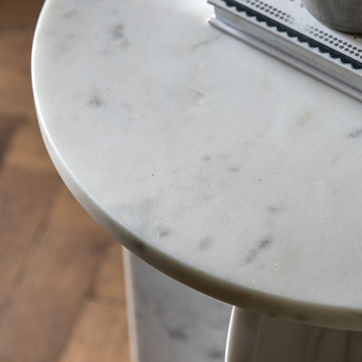 Amalfi Marble Side Table (White)