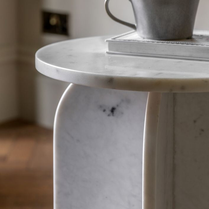 Amalfi Marble Side Table (White)