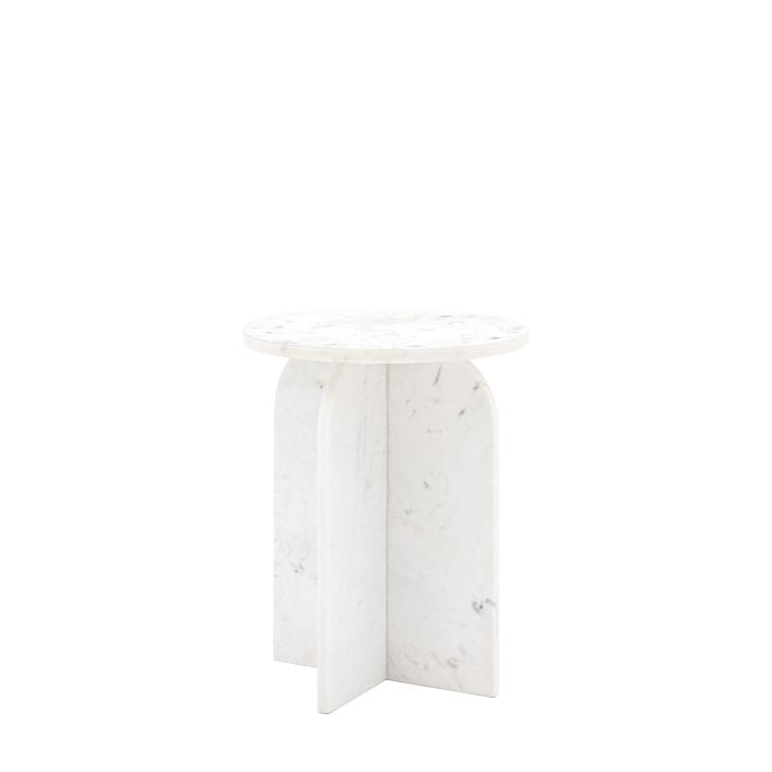Amalfi Marble Side Table (White)
