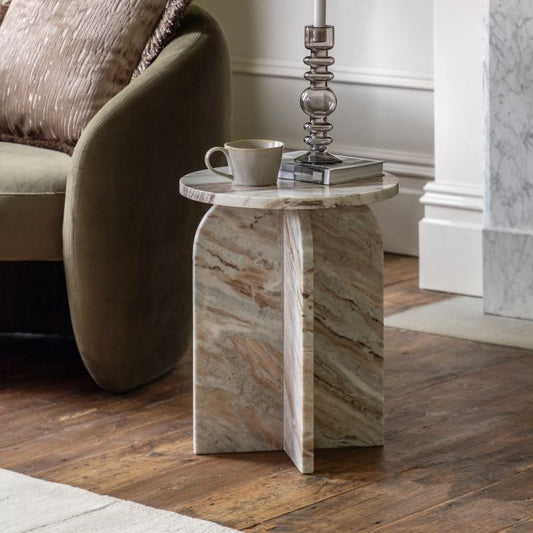 Amalfi Marble Side Table (Natural)