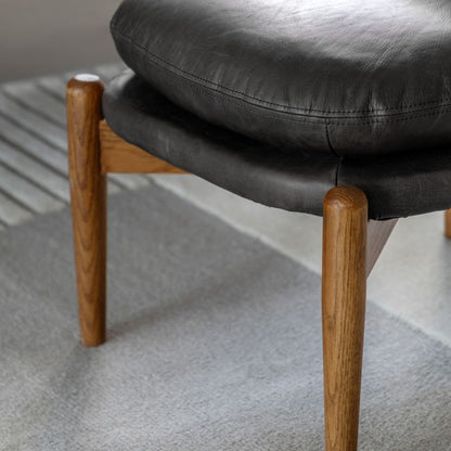 Datsun Footstool Ebony Leather