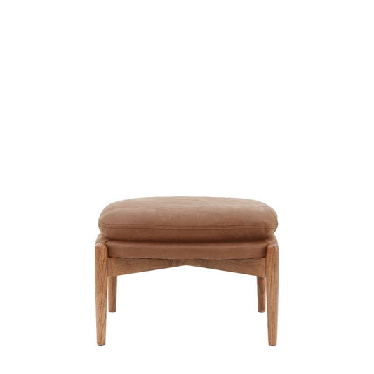 Datsun Footstool Vintage Brown Leather
